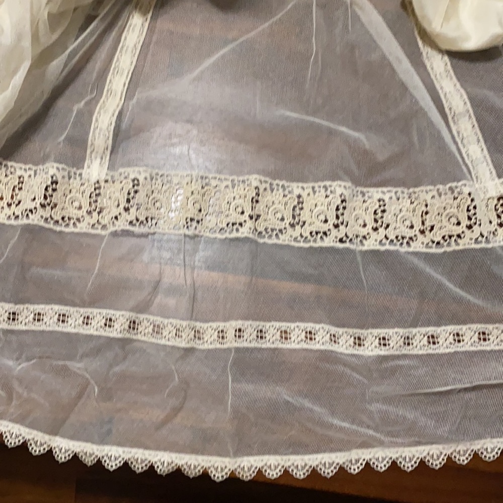 Vintage Prairie Wedding Dress Lace Cyreld Paris Parisian Handmade 40's-60's - Picture 10 of 17